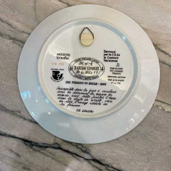 Collectible Plate, Henri D'Arceau Limoges Plate Scarlet Women of The Century - Picture 2 of 2